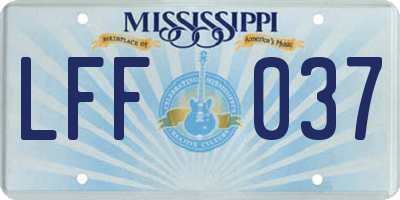 MS license plate LFF037
