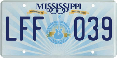 MS license plate LFF039