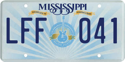 MS license plate LFF041