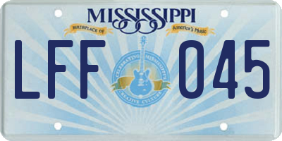 MS license plate LFF045