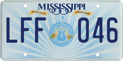 MS license plate LFF046