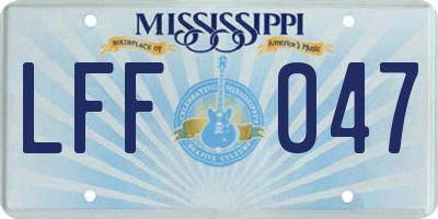 MS license plate LFF047