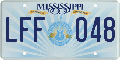 MS license plate LFF048