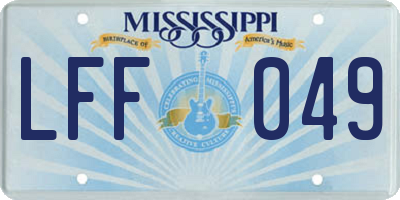MS license plate LFF049