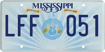 MS license plate LFF051