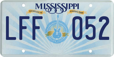MS license plate LFF052