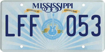 MS license plate LFF053