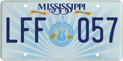 MS license plate LFF057