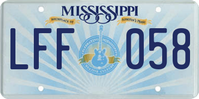 MS license plate LFF058