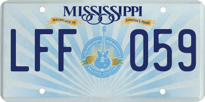 MS license plate LFF059