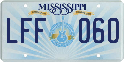 MS license plate LFF060