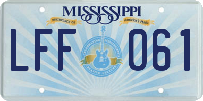 MS license plate LFF061