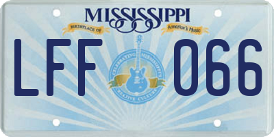MS license plate LFF066