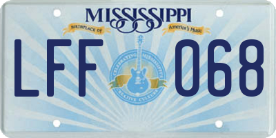 MS license plate LFF068