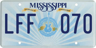MS license plate LFF070