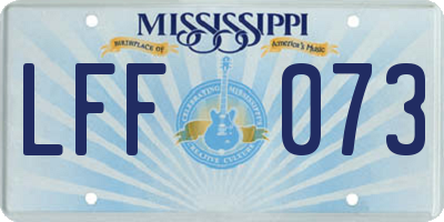 MS license plate LFF073