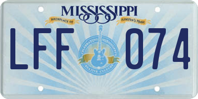 MS license plate LFF074