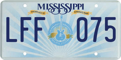 MS license plate LFF075