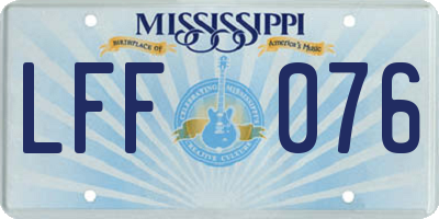 MS license plate LFF076
