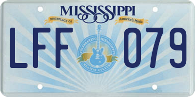MS license plate LFF079
