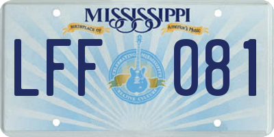 MS license plate LFF081