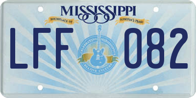 MS license plate LFF082