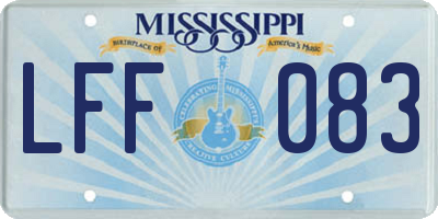 MS license plate LFF083
