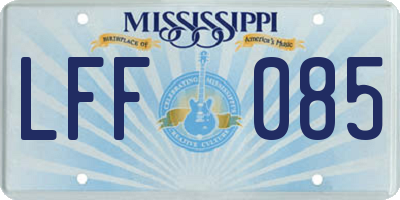 MS license plate LFF085