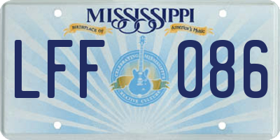 MS license plate LFF086