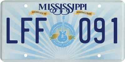 MS license plate LFF091