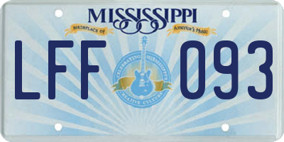 MS license plate LFF093