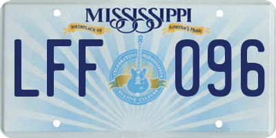 MS license plate LFF096