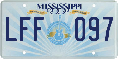 MS license plate LFF097
