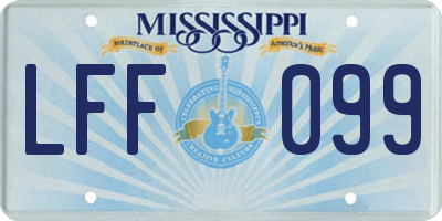 MS license plate LFF099