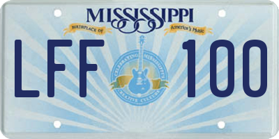 MS license plate LFF100
