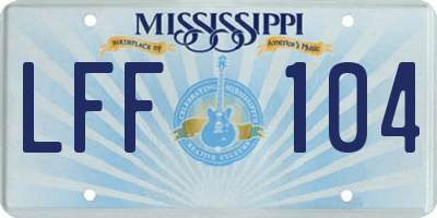 MS license plate LFF104