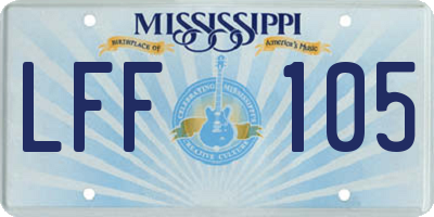 MS license plate LFF105