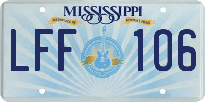 MS license plate LFF106