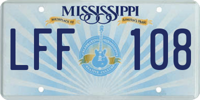MS license plate LFF108
