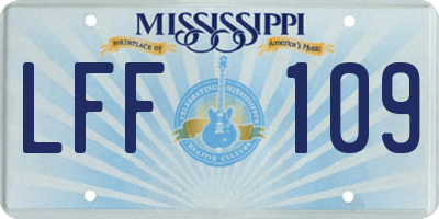 MS license plate LFF109