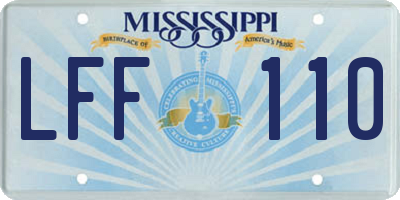 MS license plate LFF110