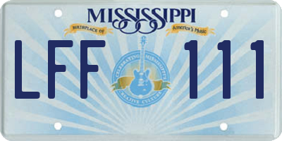 MS license plate LFF111