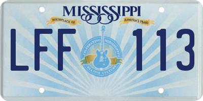MS license plate LFF113
