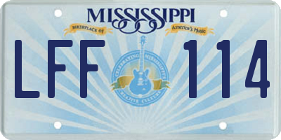 MS license plate LFF114