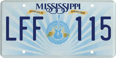 MS license plate LFF115