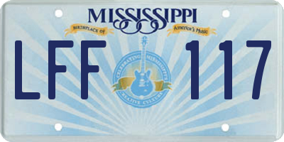 MS license plate LFF117