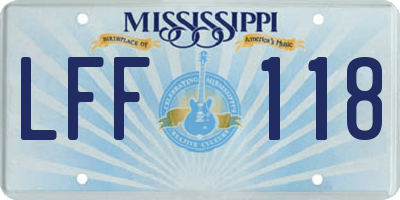 MS license plate LFF118