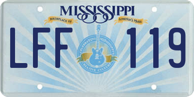 MS license plate LFF119
