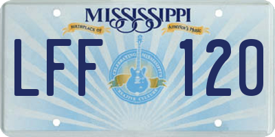 MS license plate LFF120