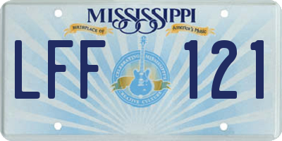 MS license plate LFF121